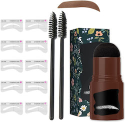 Waterproof Eyebrow Stamp with 10 Stencils & 2 Brushes Black Waterproof Eyebrow Stamp with 10 Stencils & 2 Brushes Black