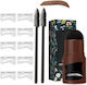 Waterproof Eyebrow Stamp with 10 Stencils & 2 Brushes Black