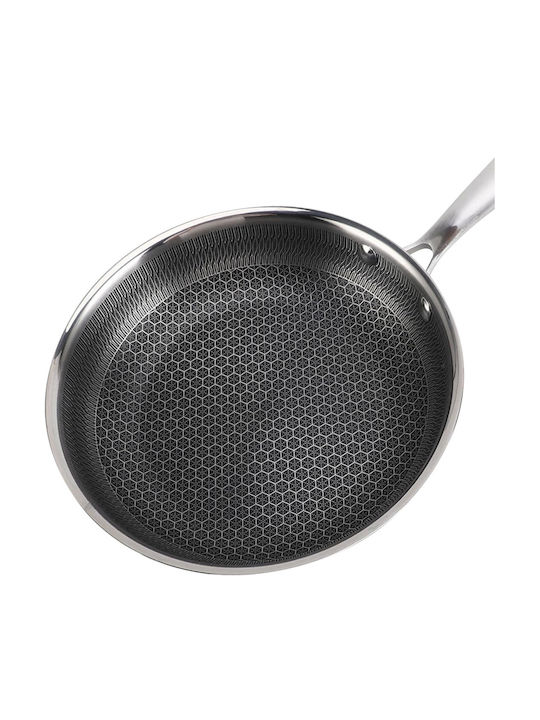 Cheffinger Tigaie 28cm Acoperire Tip Fagure Mâner Lung Argintie