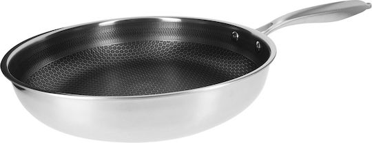 Cheffinger Premium Rostfreier Stahl Pfanne Honigwaben Antihaftbeschichtung 28 cm Silber Cheffinger Premium Rostfreier Stahl Pfanne Honigwaben Antihaftbeschichtung 28 cm Silber