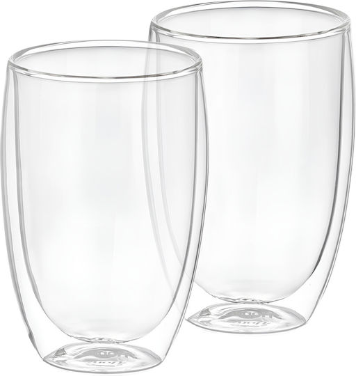 Cheffinger Set 2 Double Wall Drinking Glasses 350ml In Borosilicate Glass Sienna Cheffinger Set 2 Double Wall Drinking Glasses 350ml In Borosilicate Glass Sienna