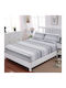 Casa Colori Sheet for Single Bed with Elastic 100x200+30cm. Harmony Gray