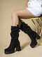Wildleder Damenstiefel Schwarz
