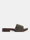Fără toc Suede Mule în Culoare Kaki