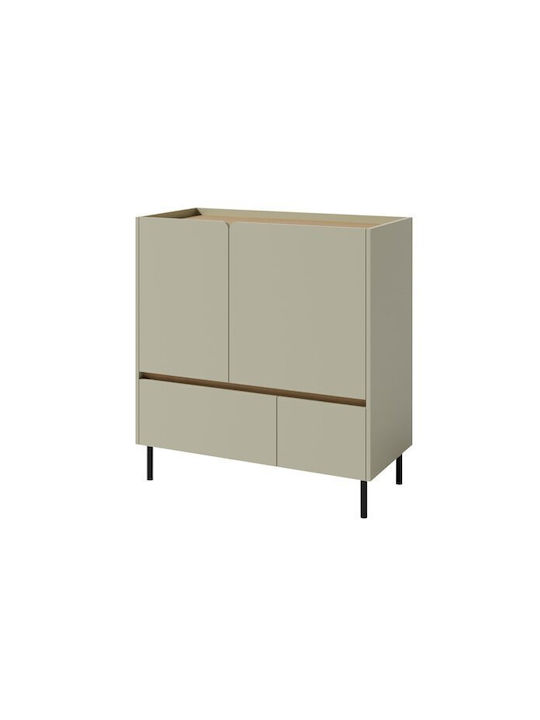 Μπουφές Fiosono 108 mit Schubladen Dusty Green, Oak 40x40x95cm