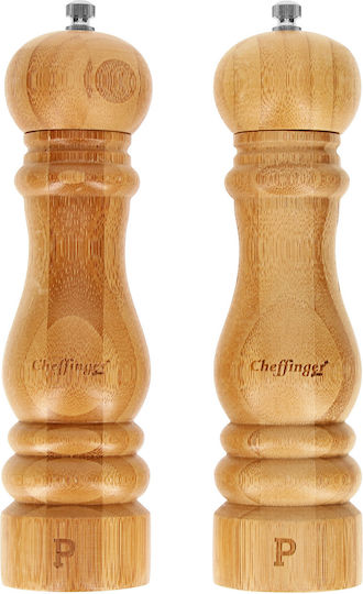 Cheffinger Salz- und Pfeffermühlen-Set 2 Handbuch Keramik Mühlen Braun Beige