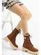 Suede Women's Ankle Boots Brown