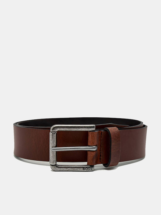 Boss Men's Belt Leather Brown