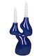 Candle Holder Ceramic in Blue Color 18.7x30.4x13cm 1pcs
