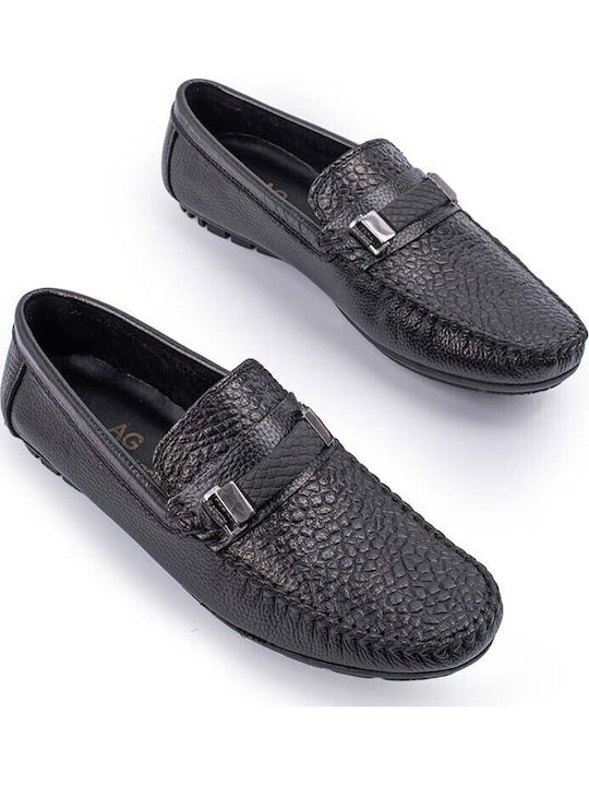 Leder Herren Mokassins in Schwarz Farbe