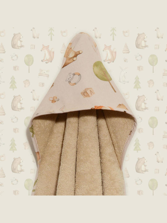 Baby Oliver Βρεφική Κάπα-Μπουρνούζι με Κουκούλα 75x75εκ.