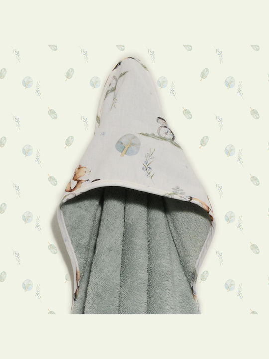 Baby Oliver Βρεφική Κάπα-Μπουρνούζι με Κουκούλα 75x75εκ.