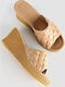 Damenplattformen Beige