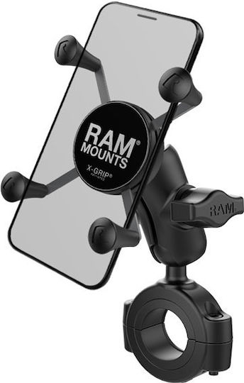 RAM Mount X-grip Βάση Κινητού Μοτοσυκλέτας με Ρυθμιζόμενο Βραχίονα για το Τιμόνι Short Arm 1.75" (44.5mm)