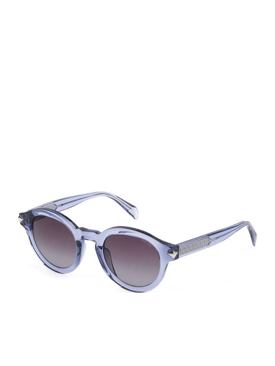 Police Women's Sunglasses with Blue Frame and Purple Lens