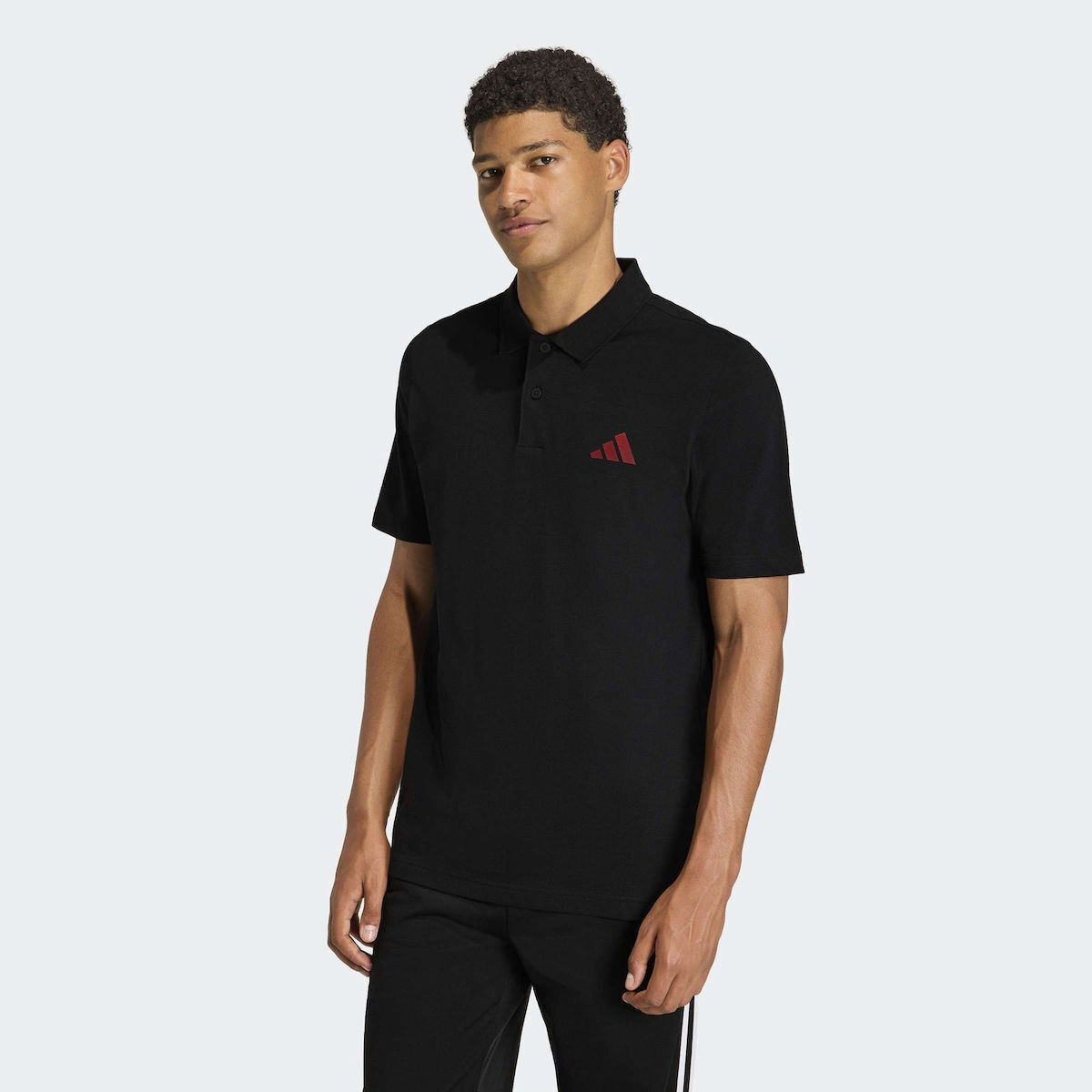 adidas Риза M Поло Мъжка Тениска С Къс Черен Ръкав KS5527