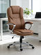 Homeone Executive Office Chair with Fixed Arms Light Brown