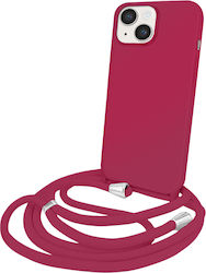 Moxie Case Iphone 14 In Premium Color Lace Tpu Neck Lanyard Burgundy