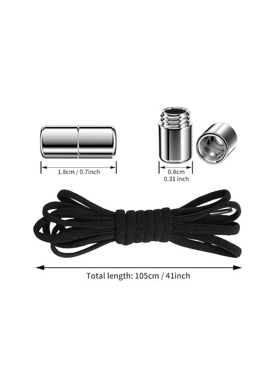 Shoelaces Shoes No-tie Set 6 Pairs Elastic Capsules 105 Cm