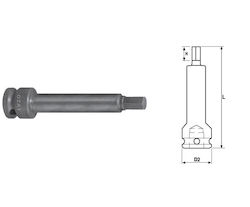 1'' Impact Socket Head External Hex Profile One Piece Length 150 Mm 19 1'' Impact Socket Head External Hex Profile One Piece Length 150 Mm 19