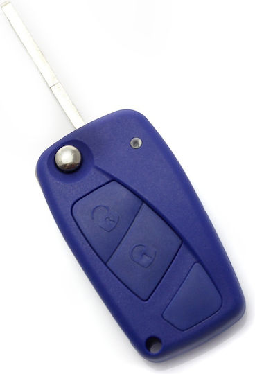 Husă Pentru Chei Auto Fiat Tip Cuțit 2 Butoane Albastră