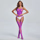 Lace Hollow-out One-piece Sexy Bodystocking Purple