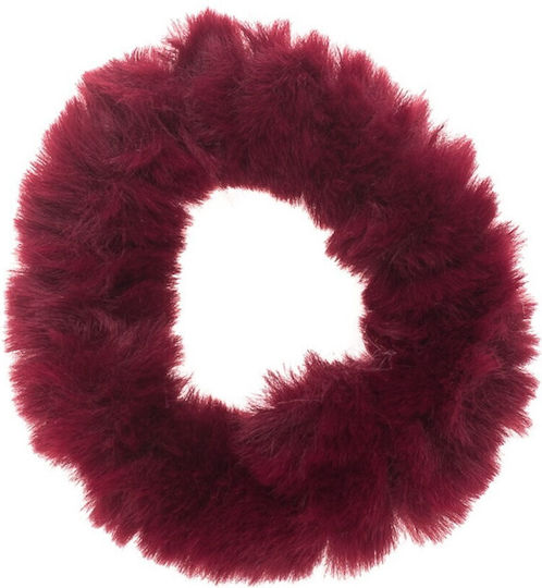 Fluffy Χνουδωτή Σούρα Scrunchie Μαλλιών Μπορντό