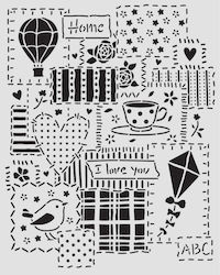 Thick Stencil Stamperia 20x25cm Family Patchwork