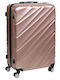 Keskor Large Pink Gold Suitcase With 4 Wheels Height 77cm