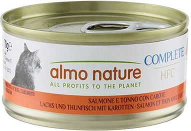 Almo Nature Wet Food for Adult Cats in Cans with Salmon, Tuna, Meat, Fish and Rice Gluten-Free 70gr