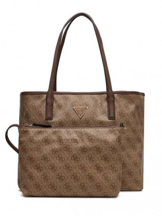 Guess Latte Logo Women's Bag Shoulder Brown