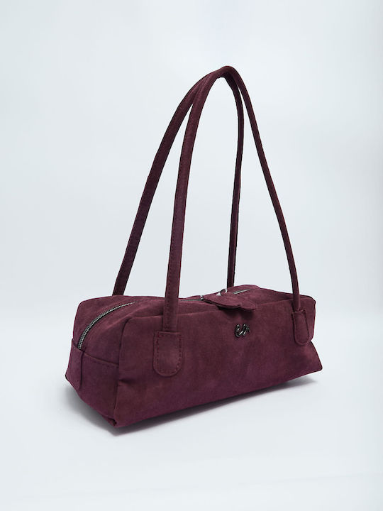 Silhouette Baguette Damen Schultertasche Burgundisch