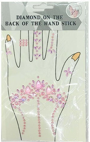 Gems Стикери За Ръце 20x12cm Розови Камъчета