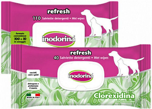 Inodorina Șervețele Refresh Clorhexidină 20x30cm 40 Bucăți Monocrom