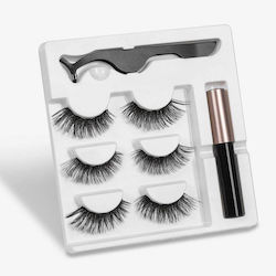 Set 3 Pairs Magnetic Lashes + Tweezers Eyeliner Pencil