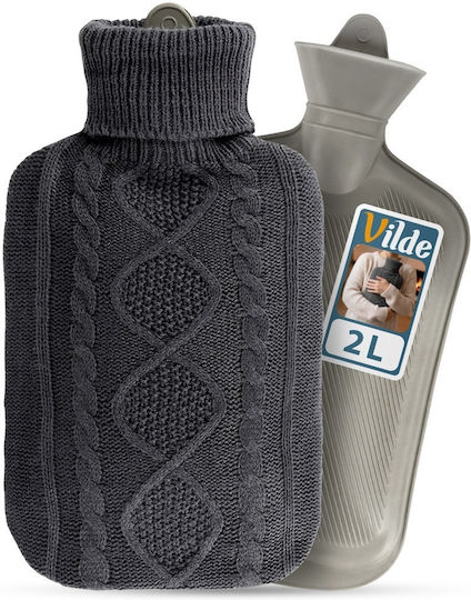 Orion Hot Water Bottle in Gray color with Cover General Use 35x19.5cm 2000ml