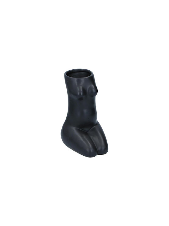 Arti Casa Διακοσμητικό Βάζο Γυάλινο Μαύρο 15.5x12xΥ21cm