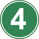Label Sticker Number 4 Euro 4 Truck Sticker Diameter 22 Cm