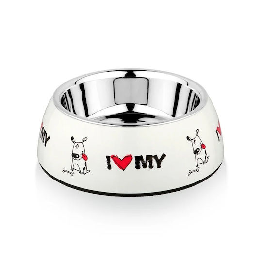 SW Bowl Неръждаем Купа Храна & Вода за Куче & Котка 17см в Бял Цвят