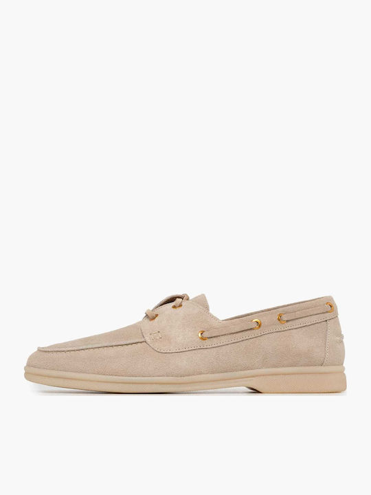 Leather Women's Boat Shoes in Brown Color