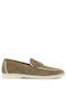 Leather Women's Loafers in Green Color