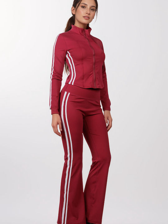 New Fashion Femei Bordeaux Set cu Talie înaltă ...