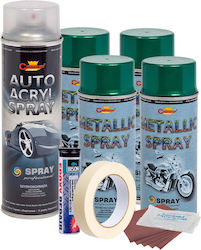 Complete Repair Painting Kit Wheels In Metallic Green Color V4