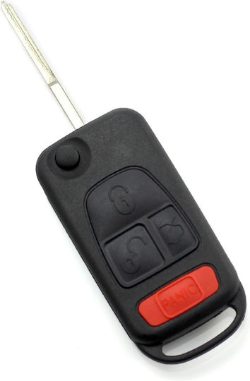 Husă Pentru Chei Auto Mercedes Benz Cu 3 Butoane Buton Panică Lamă Cu 2 Piste Pliabilă