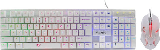Alcatroz X-Craft XC1000 Set Gaming Tastatur mit RGB-Beleuchtung & Maus (Englisch US) Weiß