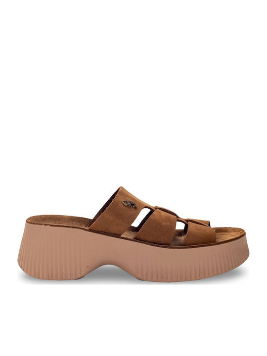 Fantasy Sandals Leather Women's Flat Sandals CACAO
