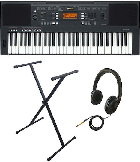 Yamaha Αρμόνιο PSR-A350 με 61 Δυναμικά Πλήκτρα με Βάση και Ακουστικά Μαύρο