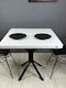SteweHome Roma Kitchen Dining Table Metal Leg White Black 80 Cm x 80 x 80