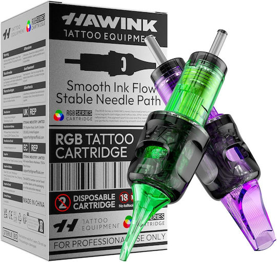 Set 50 Ace De Tatuaj Profesionale De Unică Folosință Hawink #12 Rgb Rotunde Standard Magnum 0.35 Mm 6 Tipuri Modul Ac 3rl 5rl 7rl 7rm 9rm 15rm Accesorii Din Oțel Inoxidabil Pentru Începători Artiști En20-fg-50kit-u