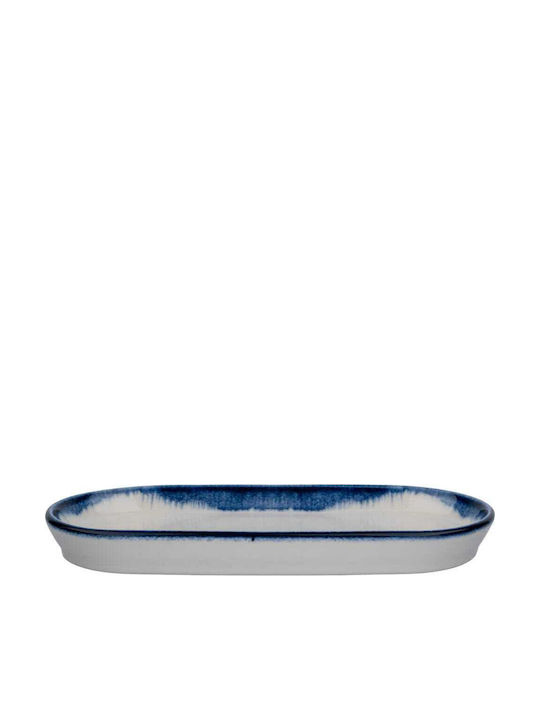 Kutahya Porselen Serving Platter Oval made of Porcelain Blue 20x10cm